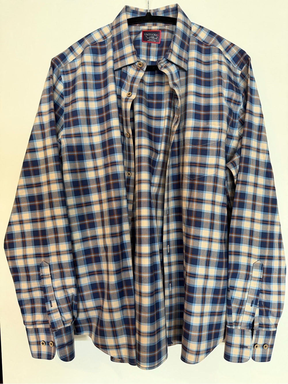 UNTUCKit The Luke Wrinkle-Free Plaid Button Down Shirt - Size L Slim Fit EUC